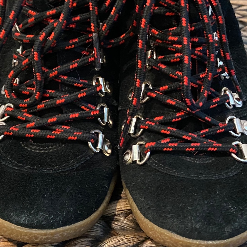 Coach - Black Suede Tie Up Boots Size 6M Winter Boots - Picture 2 of 8